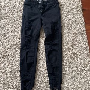 American Eagle Black Ripped Jeans
